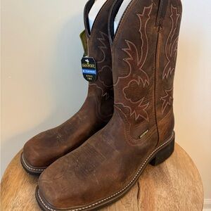 Dan Post Brown Steel Toe Square Toe Waterproof Boots Men's 11 EW - NEW w/ Box!